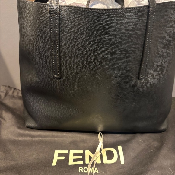 FENDI Leather Black Large Tote Bag (Used) - Picture 3 of 5
